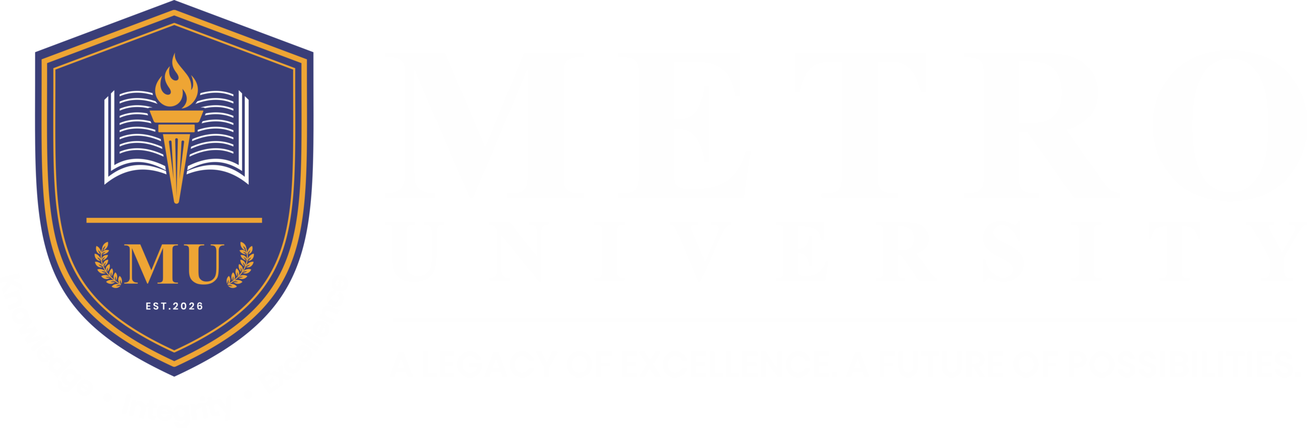 Metro University New Logo landscape white